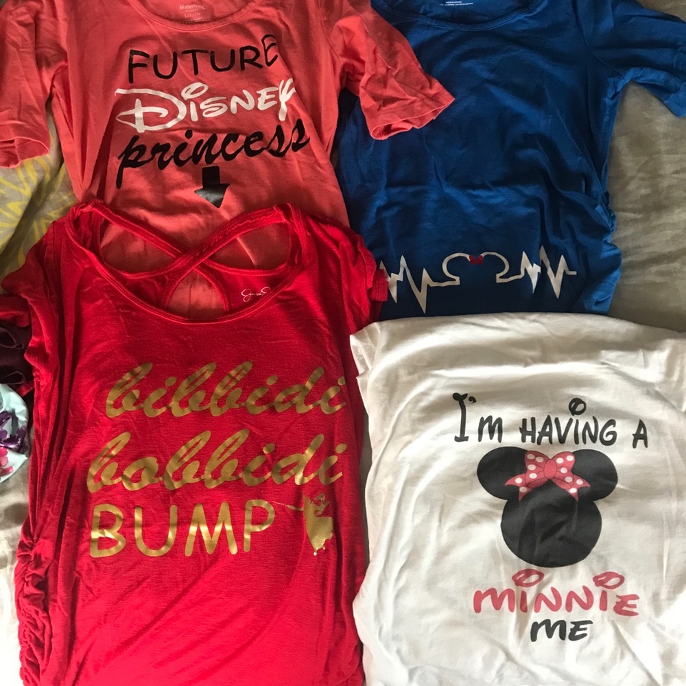 Four Disney Maternity shirts
